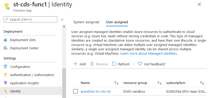 Dynamics\CDS client + Azure Functions + Managed Identities