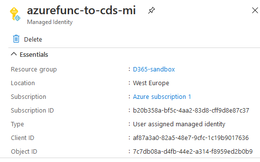 Dynamics\CDS client + Azure Functions + Managed Identities
